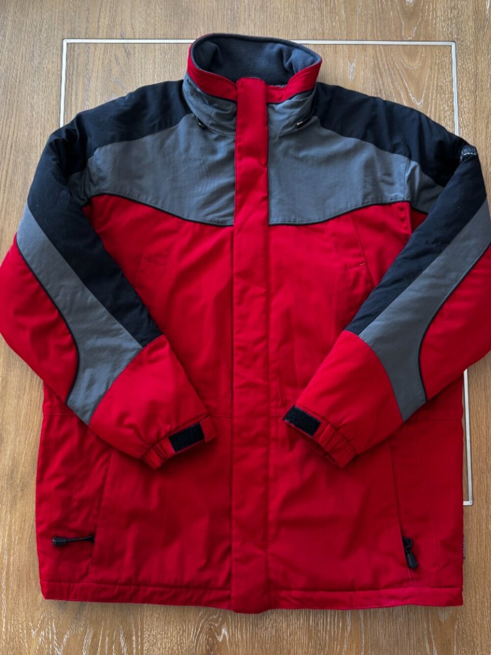 Pacific Trail Vintage Men's Size Large Red Black Full Zip And Snap Jacket